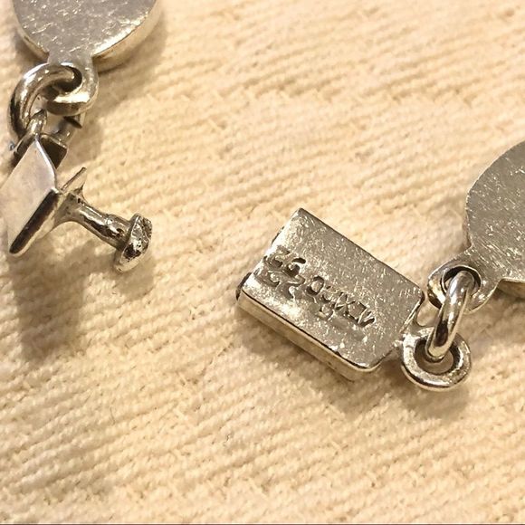 TAXCO Malachite Sterling Silver Linked Bracelet - Picture 4 of 10